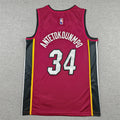 Men's Miami Heat #34 Simone Fontecchio Nike Jordan Brand Statement Red Swingman Jersey
