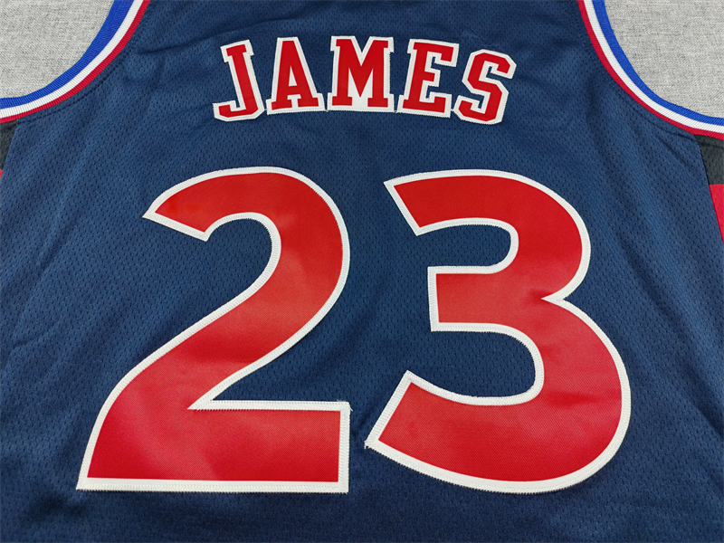 Men's Philadelphia 76ers #23 James Basketball Jersey - City Version Dark Blue