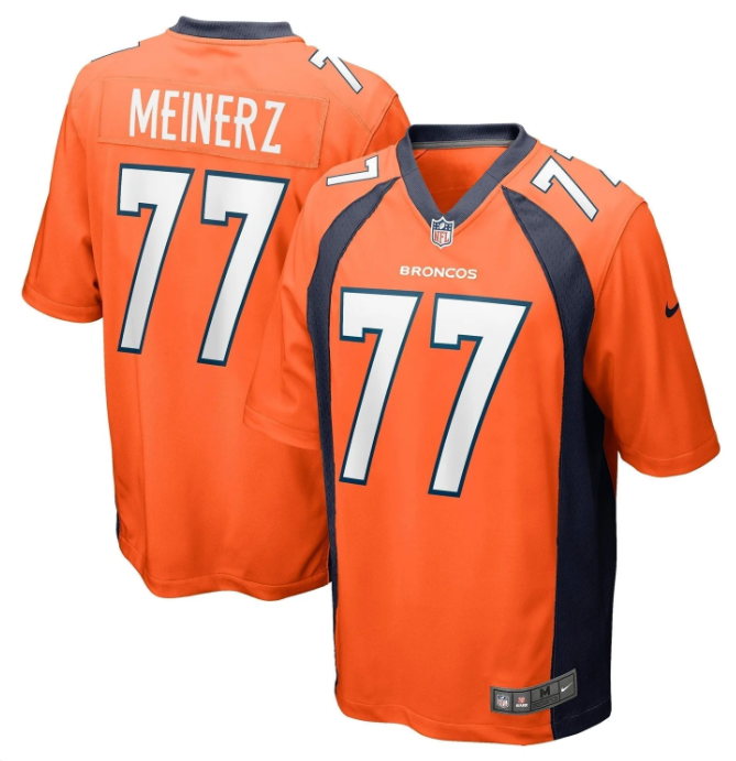 Quinn Meinerz #77 Denver Broncos Nike Game Jersey – Orange Alternate