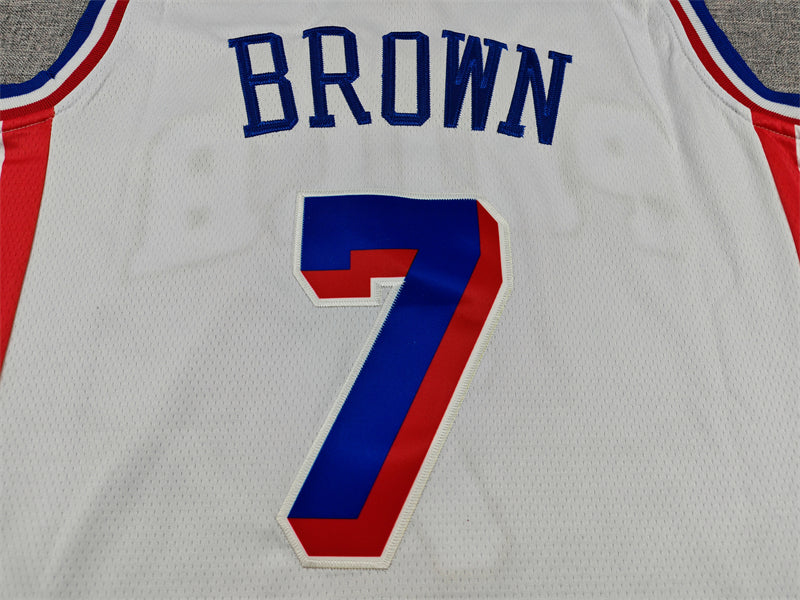 Men's Philadelphia 76ers #7 Jaylen Brown White Swingman Jersey - Association Edition