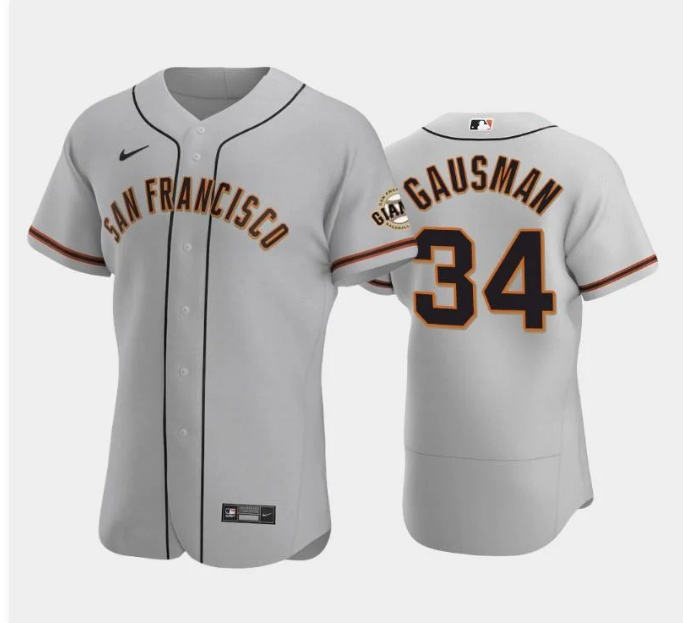 San Francisco Giants #34 Kevin Gausman Gray Road Baseball Jersey