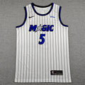 Men's Orlando Magic #5 Paolo Banchero White Stripe Basketball Jersey