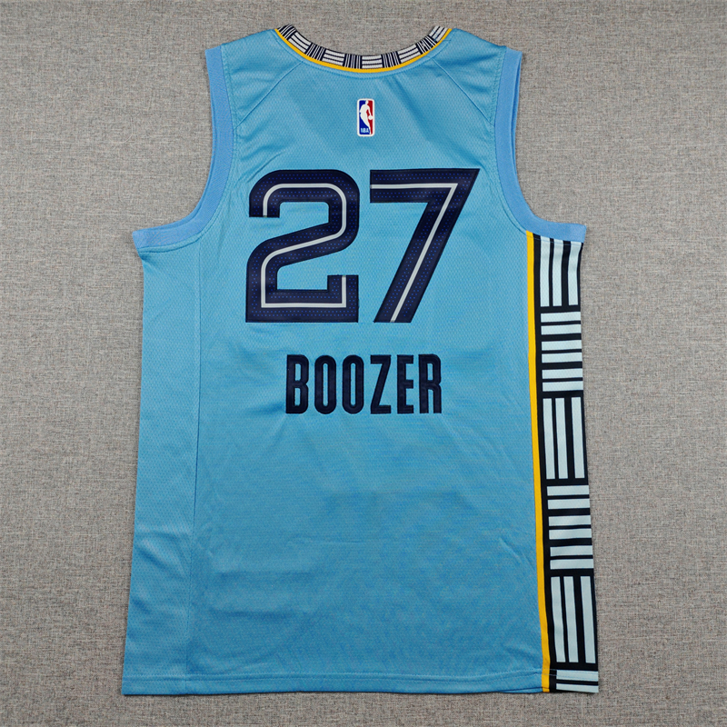 Men's Memphis Grizzlies #27 Cameron Boozer Light Blue Swingman Jersey - Statement Edition
