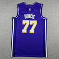 Men's Los Angeles Lakers #77 Luka Dončič Nike Statement Edition Purple Swingman Jersey