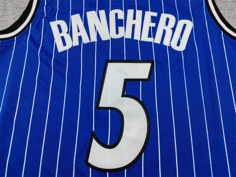 Men's Orlando Magic #5 Paolo Banchero Nike Icon Edition Blue Swingman Jersey