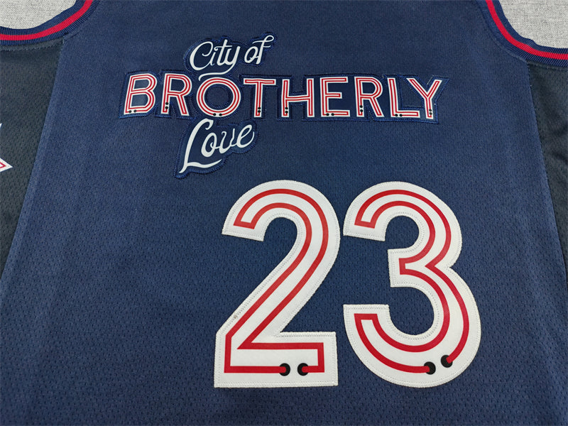 Men's Philadelphia 76ers Navy 2023/24 Custom Swingman Jersey - City Edition