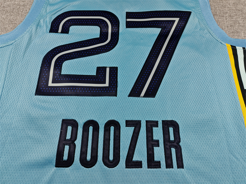 Men's Memphis Grizzlies #27 Cameron Boozer Light Blue Swingman Jersey - Statement Edition