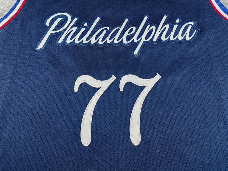 Men's Philadelphia 76ers #77 VJ Edgecombe Navy 2025/26 Swingman Jersey - City Edition