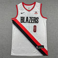 Men's Portland Trail Blazers #0 Damian Lillard White Swingman Jersey