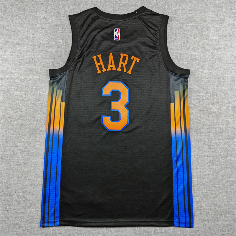 Men's New York Knicks #3 Josh Hart Black Swingman Jersey - Statement Edition