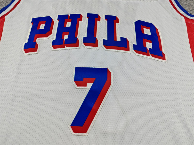 Men's Philadelphia 76ers #7 Jaylen Brown White Swingman Jersey - Association Edition