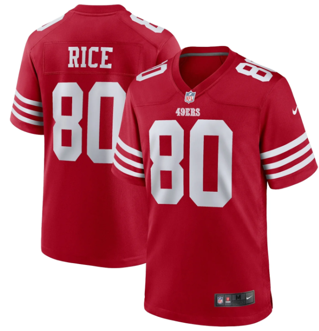 Jerry Rice San Francisco 49ers Nike Retired Team Game Jersey – Scarlet