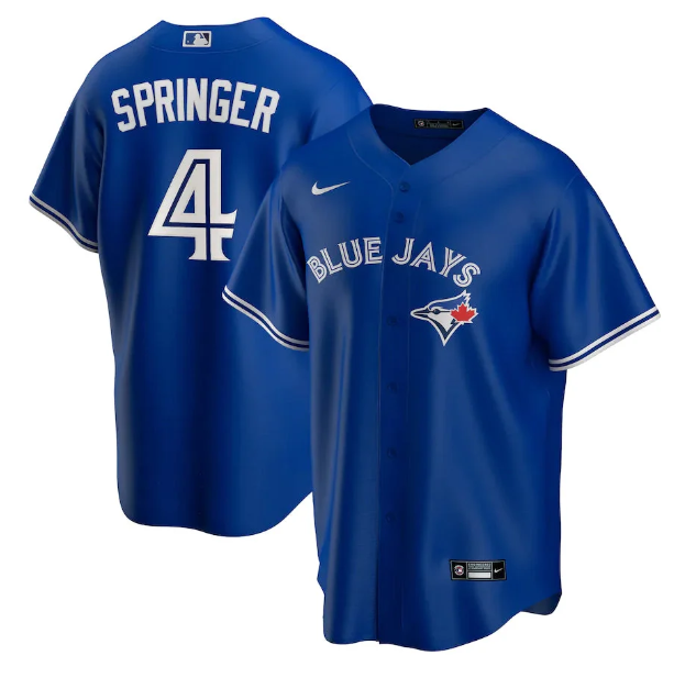 George Springer Toronto Blue Jays #4 Black 2024 City Connect Limited Stitched Jersey