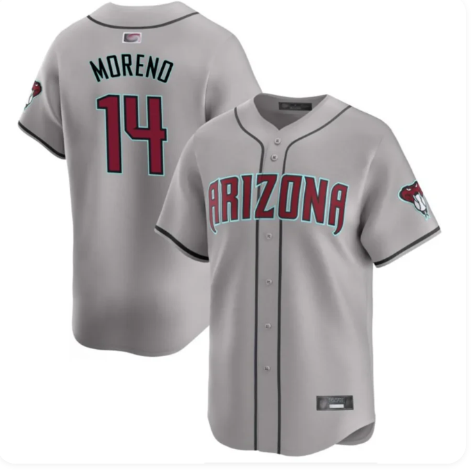 Arizona Diamondbacks #14 Gabriel Moreno Gray Home Limited Player Baseball Jersey