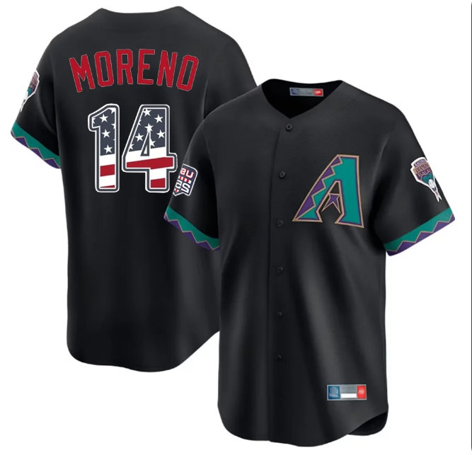 Arizona Diamondbacks #14 Gabriel Moreno USA 250th Fourth of July Stitched Baseball Jersey