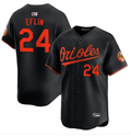 Men's Baltimore Orioles #24 Zach Eflin Player Black Home Replica Jersey
