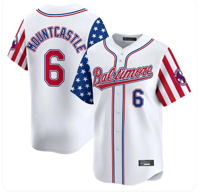 Baltimore Orioles Ryan Mountcastle #6 Independence Day Vapor Premier Limited Stitched Jersey – White