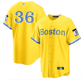 B.Red Sox #36 Triston Casas Player Green City Connect Limited Baseball Jerseys