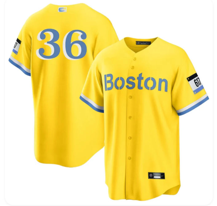 B.Red Sox #36 Triston Casas Player Green City Connect Limited Baseball Jerseys