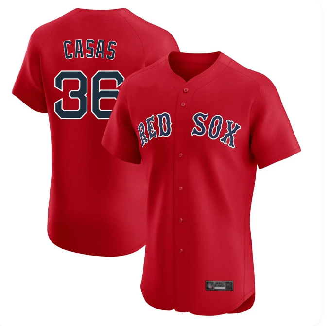 Men's Boston Red Sox Triston Casas #36 Red Limited Elite Home Game Stitched Jersey