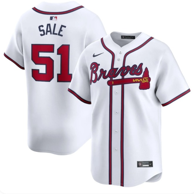 Atlanta Braves Chris Sale #51 Official MLB Nike Jersey