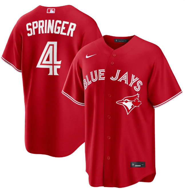 George Springer Toronto Blue Jays Nike Canada Day Replica Jersey – Red