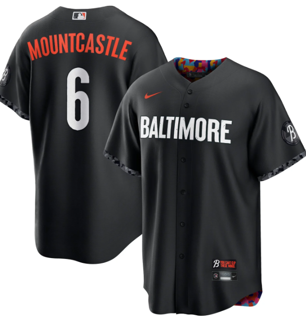 Baltimore Orioles Ryan Mountcastle #6 City Connect Blackout Home Game Stitched Jersey