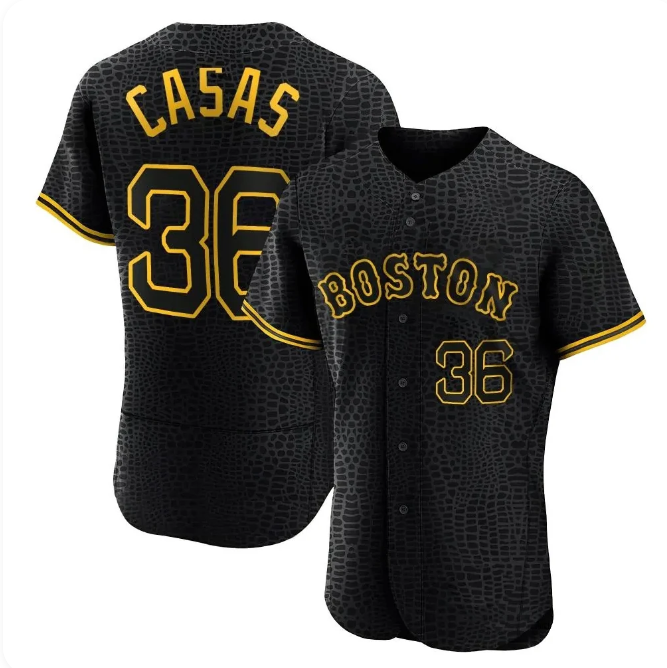 Men's Boston Red Sox Triston Casas #36 Black Snake Skin City Edition Stitched Jersey