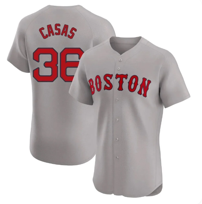 Men's Boston Red Sox Triston Casas #36 Gray Road Limited Stitched Jersey