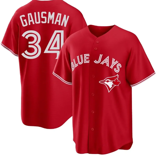 Men's Toronto Blue Jays Kevin Gausman #34 Red Home Limited Stitched Jersey