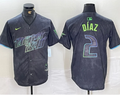Men's Tampa Bay Rays #2 Yandy Díaz 2024 City Connect Limited Player Jersey - Charcoal