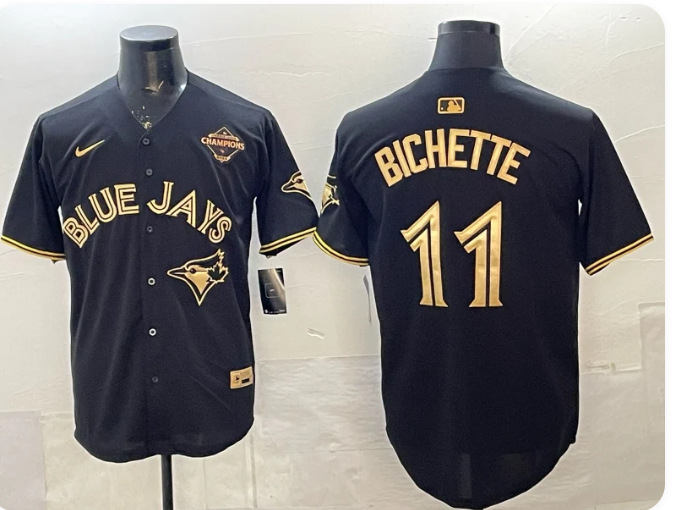 Men's Toronto Blue Jays Bo Bichette #11 Black Nike Replica Player Jersey