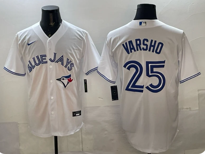 Men's Toronto Blue Jays Daulton Varsho #25 White Home Limited Jersey