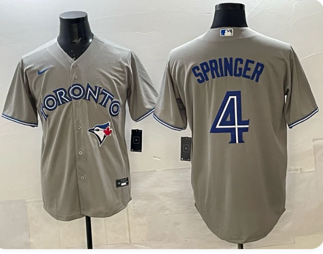 Men's Toronto Blue Jays George Springer Gray Player Jersey