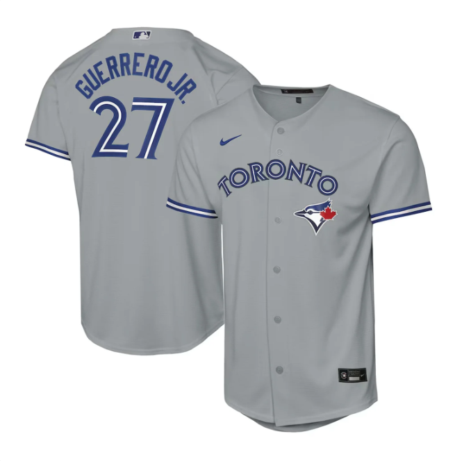 Youth Nike Toronto Blue Jays Vladimir Guerrero Jr. #44 Road Baseline Jersey