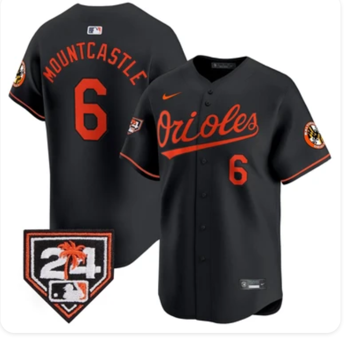 Baltimore Orioles Ryan Mountcastle #6 2024 Spring Training Patch Jersey – Black