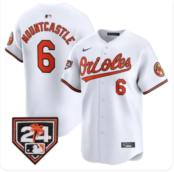 Baltimore Orioles Ryan Mountcastle #6 2024 Spring Training Patch Jersey – White