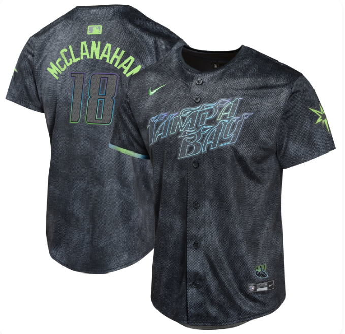 Shane McClanahan Tampa Bay Rays Nike Youth 2024 City Connect Limited Player Jersey - Charcoal