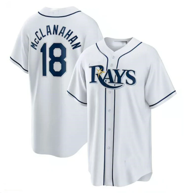 Men's Tampa Bay Rays #18 Shane McClanahan Home Replica Player Jersey - White