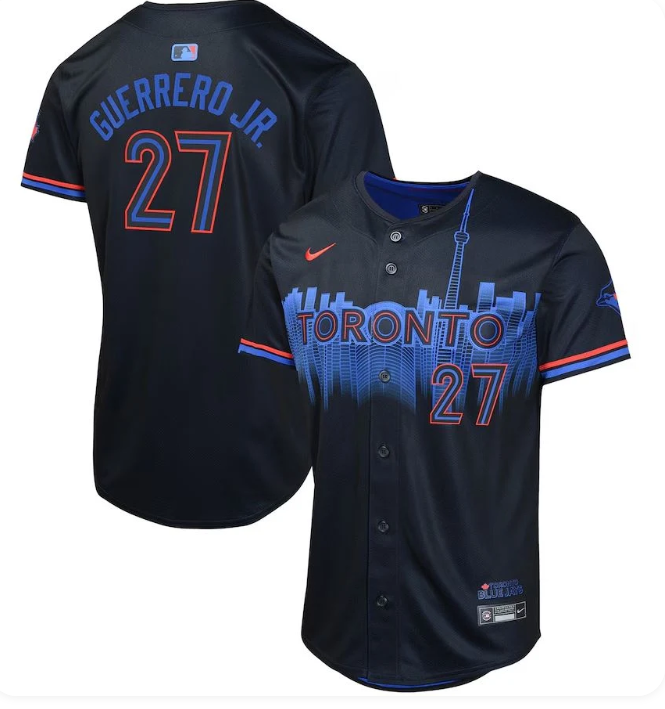 Men's Toronto Blue Jays Vladimir Guerrero Jr. #44 Black 2025-26 City Connect Limited Player Jersey