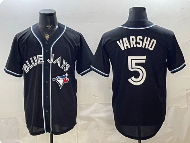 Men's Toronto Blue Jays Daulton Varsho #25 Black 2026 Fashion Replica Jersey