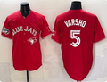 Men's Toronto Blue Jays Daulton Varsho #25 Red Canada Day Nike Stadium Jersey with 50th Season Patch
