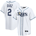 Men's Tampa Bay Rays #2 Yandy Díaz Nike Home Replica Jersey - White