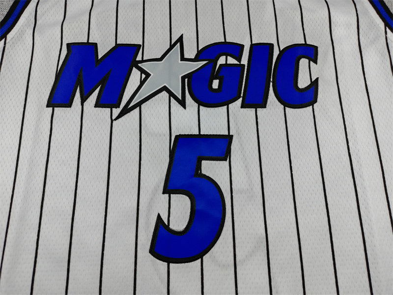 Men's Orlando Magic #5 Paolo Banchero White Stripe Basketball Jersey