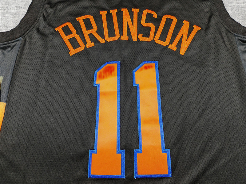 Men's New York Knicks #11 Jalen Brunson Black Swingman Jersey - Statement Edition