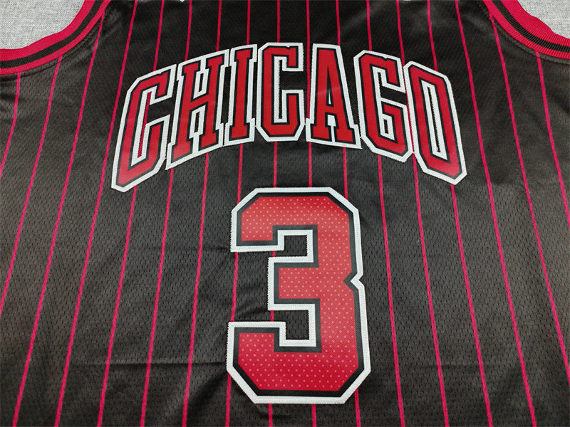 Chicago Bulls Men's #3 Statement Edition Jersey - Black Stripe