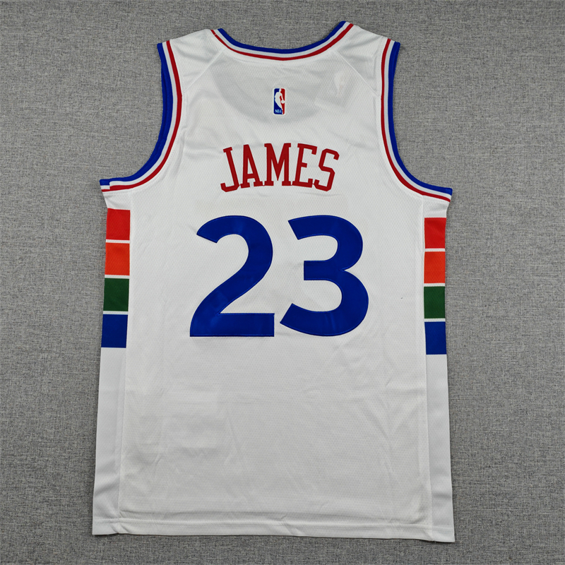Men's Philadelphia 76ers #23 James Swingman Basketball Jersey - City Version White