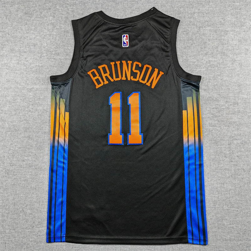 Men's New York Knicks #11 Jalen Brunson Black Swingman Jersey - Statement Edition