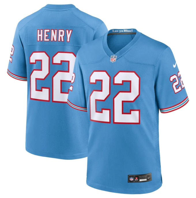 Derrick Henry Tennessee Titans Nike Oilers Throwback Alternate Game Jersey – Light Blue