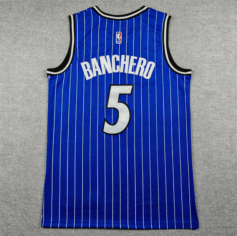 Men's Orlando Magic #5 Paolo Banchero Nike Icon Edition Blue Swingman Jersey